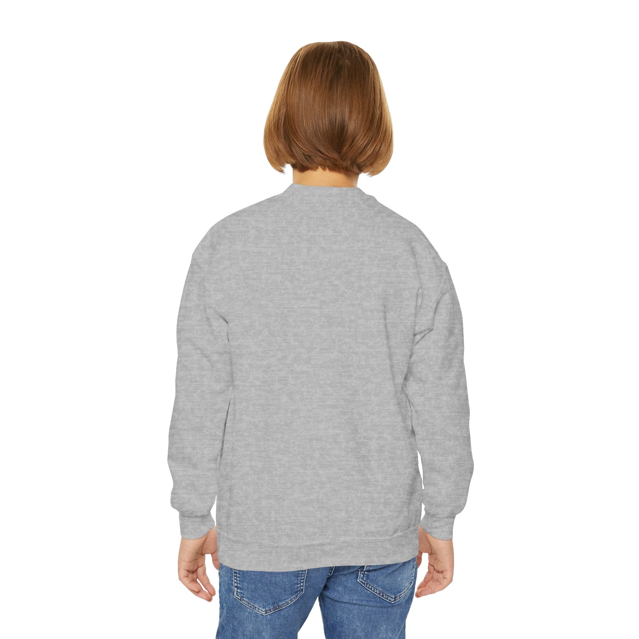 Youth Crewneck Sweatshirt — Neon Mushroom Fantasy Graphic