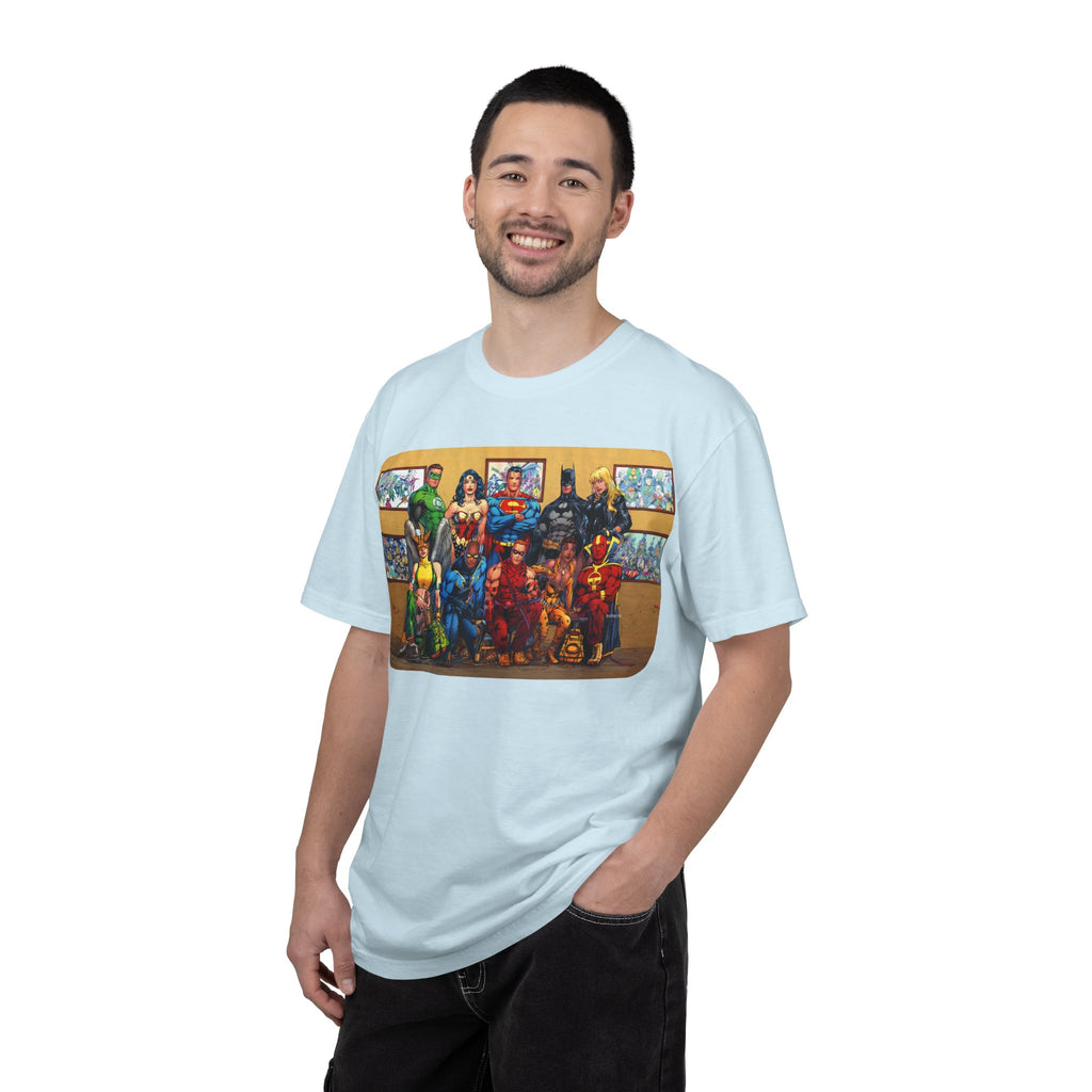 Superhero Team Photo T-Shirt — Vintage Comic Group Graphic Tee