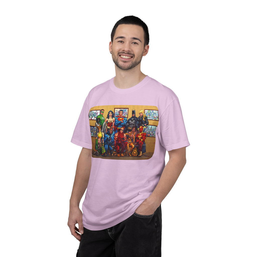 Superhero Team Photo T-Shirt — Vintage Comic Group Graphic Tee