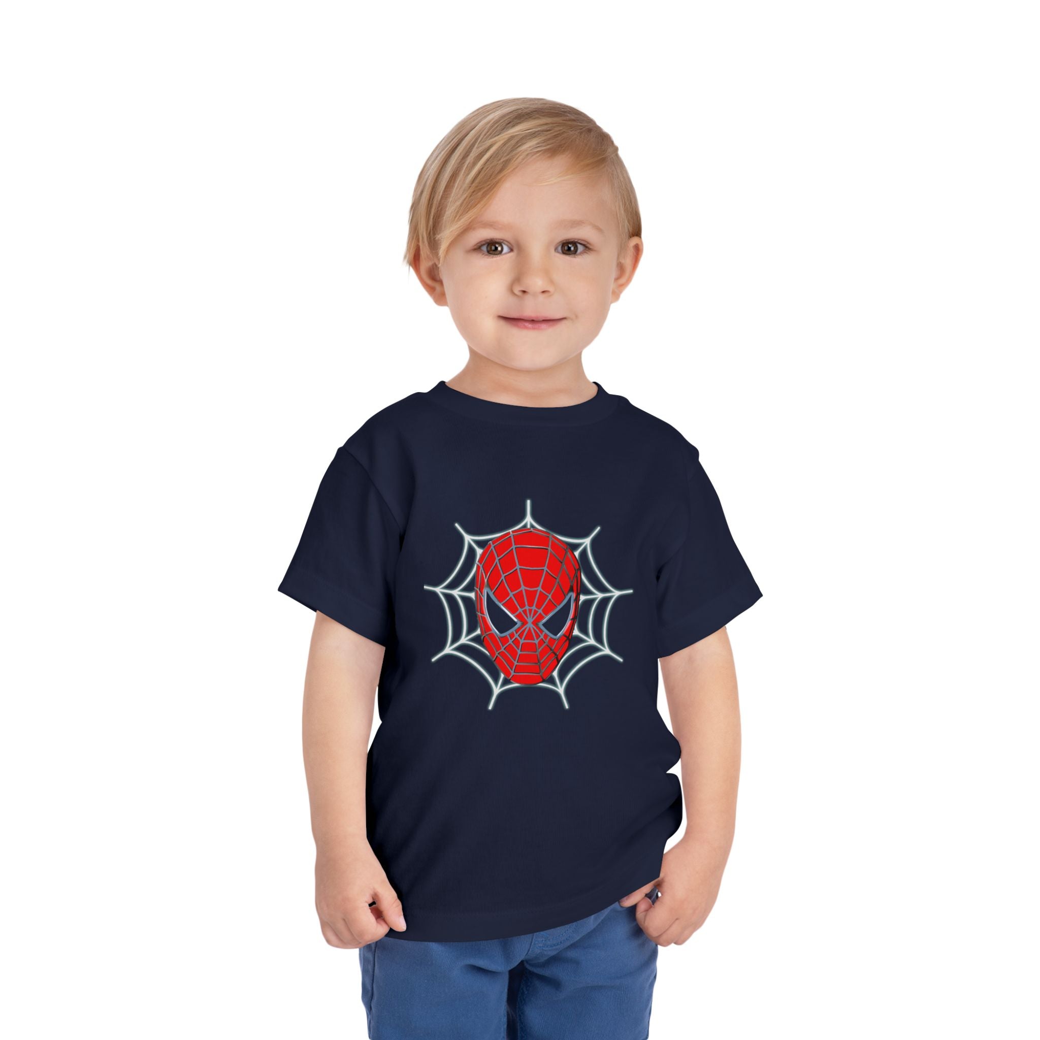 Spider Mask Toddler Tee — Cute Web Hero Graphic Shirt