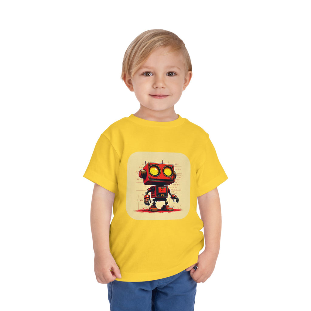 Retro Red Robot Toddler Tee — Cute Vintage Robot Graphic Shirt