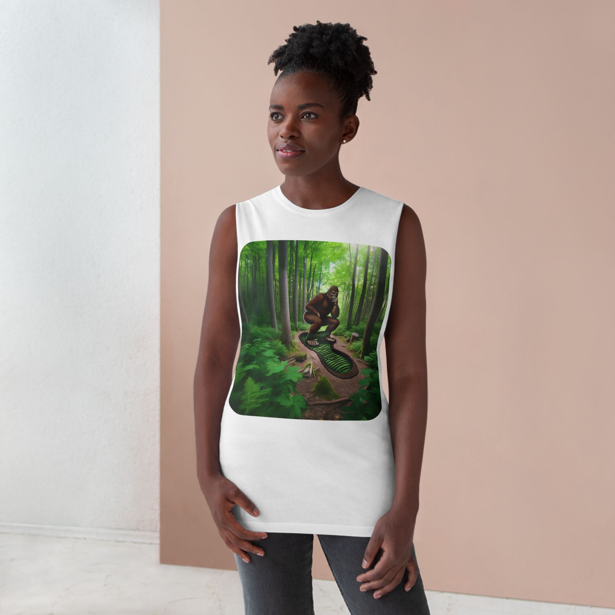 Bigfoot Forest Tank Top — Sasquatch Woodland Graphic Tank