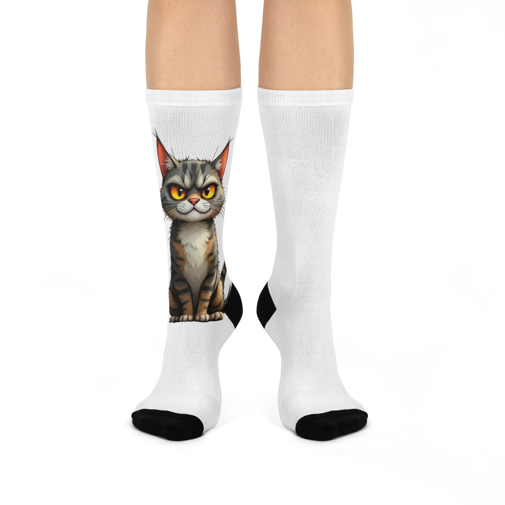 Cute Grumpy Cat Crew Socks — Cushioned Cat Socks for Cat Lovers