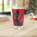Superhero Pint Glass — Red Comic Character Beer Glass (16 oz)