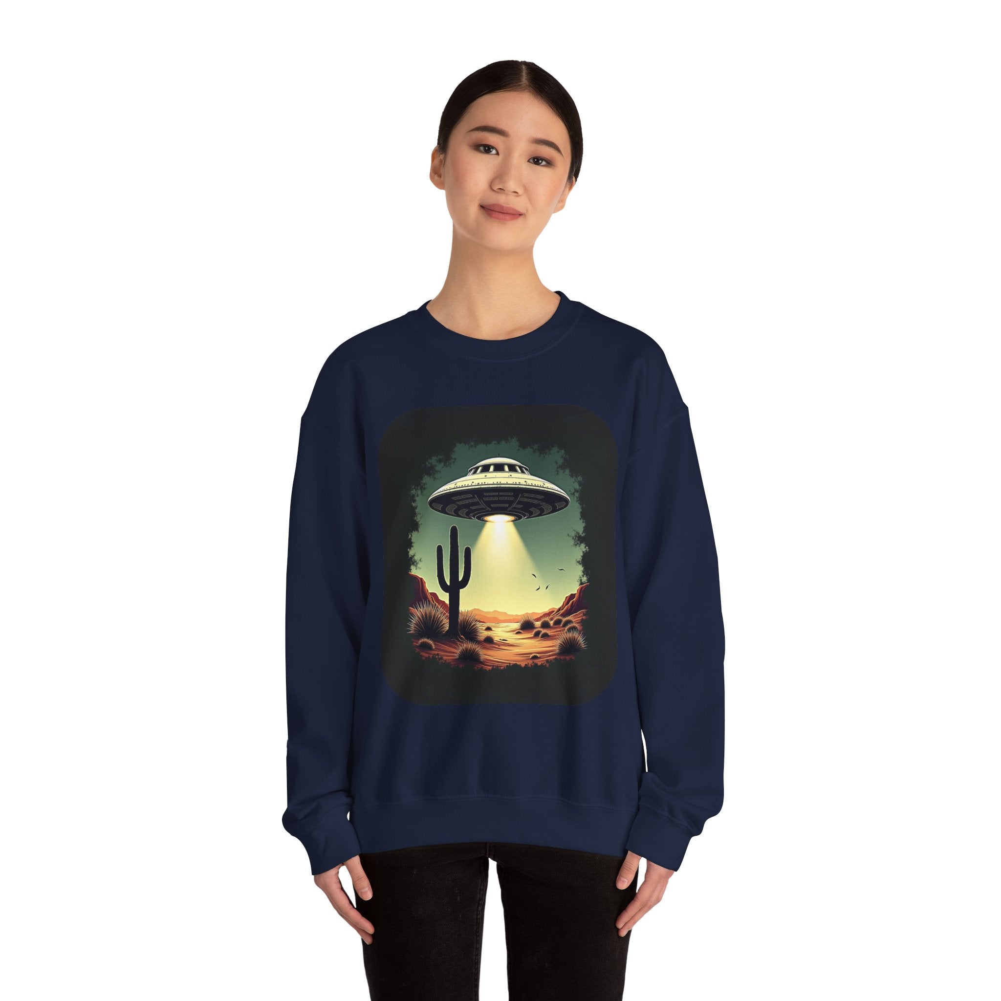 UFO Desert Abduction Crewneck Sweatshirt