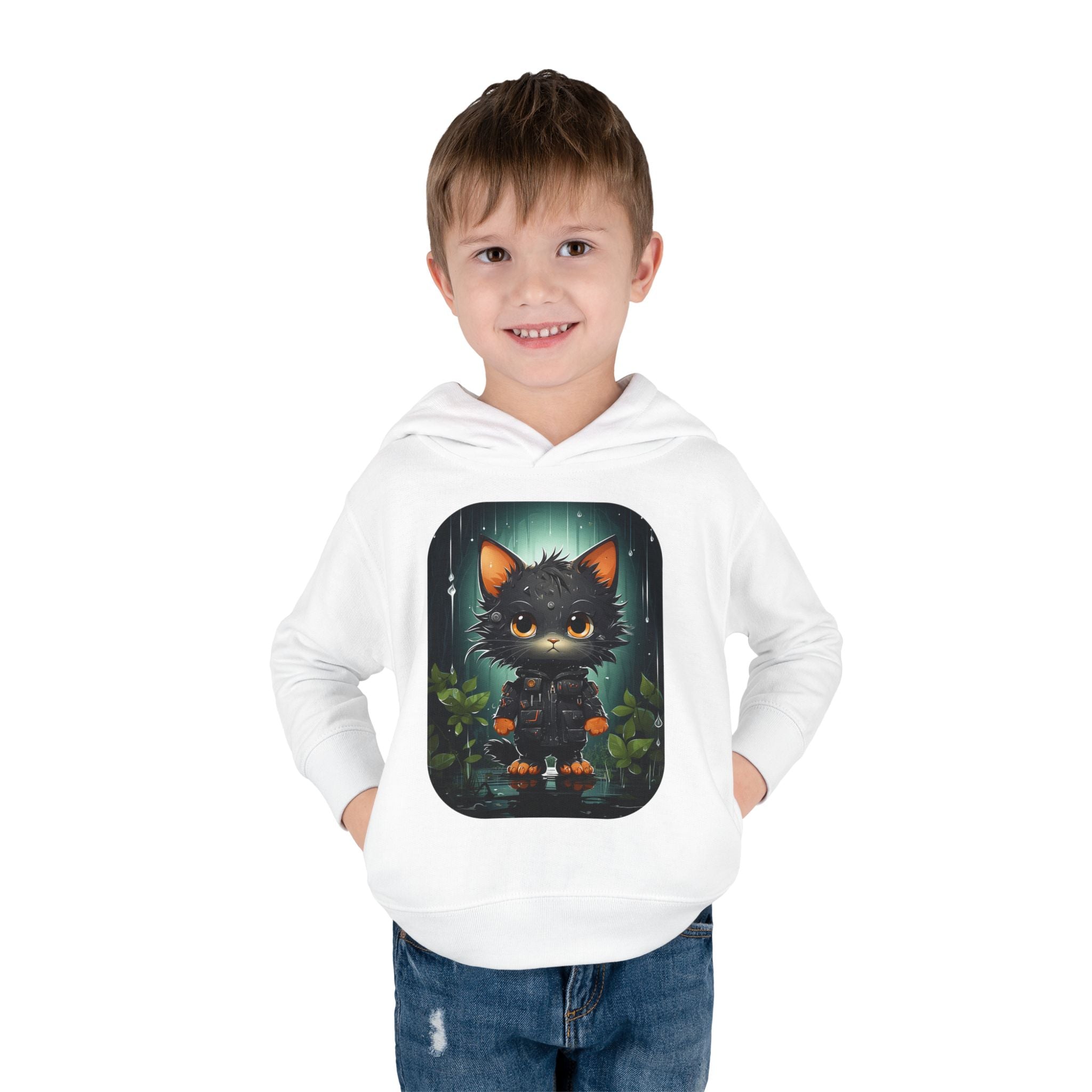 Toddler Hoodie — Cute Forest Black Cat Pullover