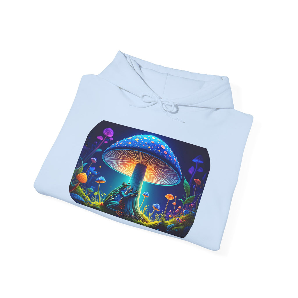 Psychedelic Mushroom Hoodie – Neon Fantasy Forest Graphic Sweatshirt