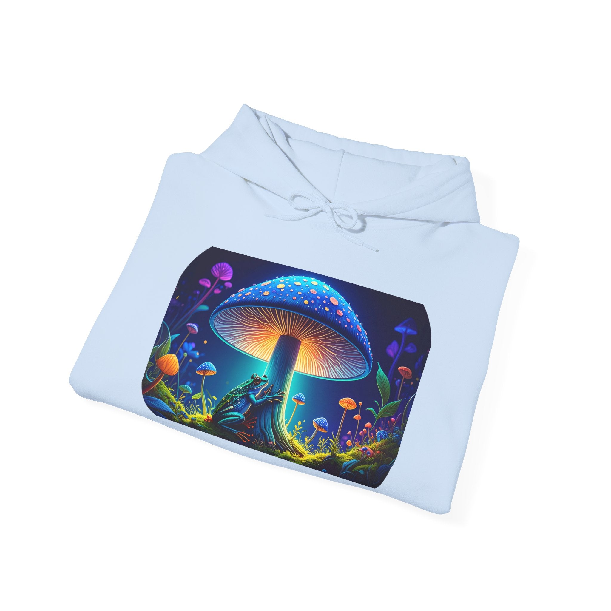 Psychedelic Mushroom Hoodie – Neon Fantasy Forest Graphic Sweatshirt