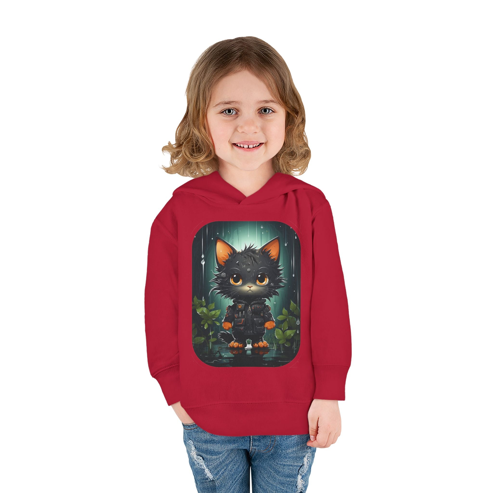 Toddler Hoodie — Cute Forest Black Cat Pullover