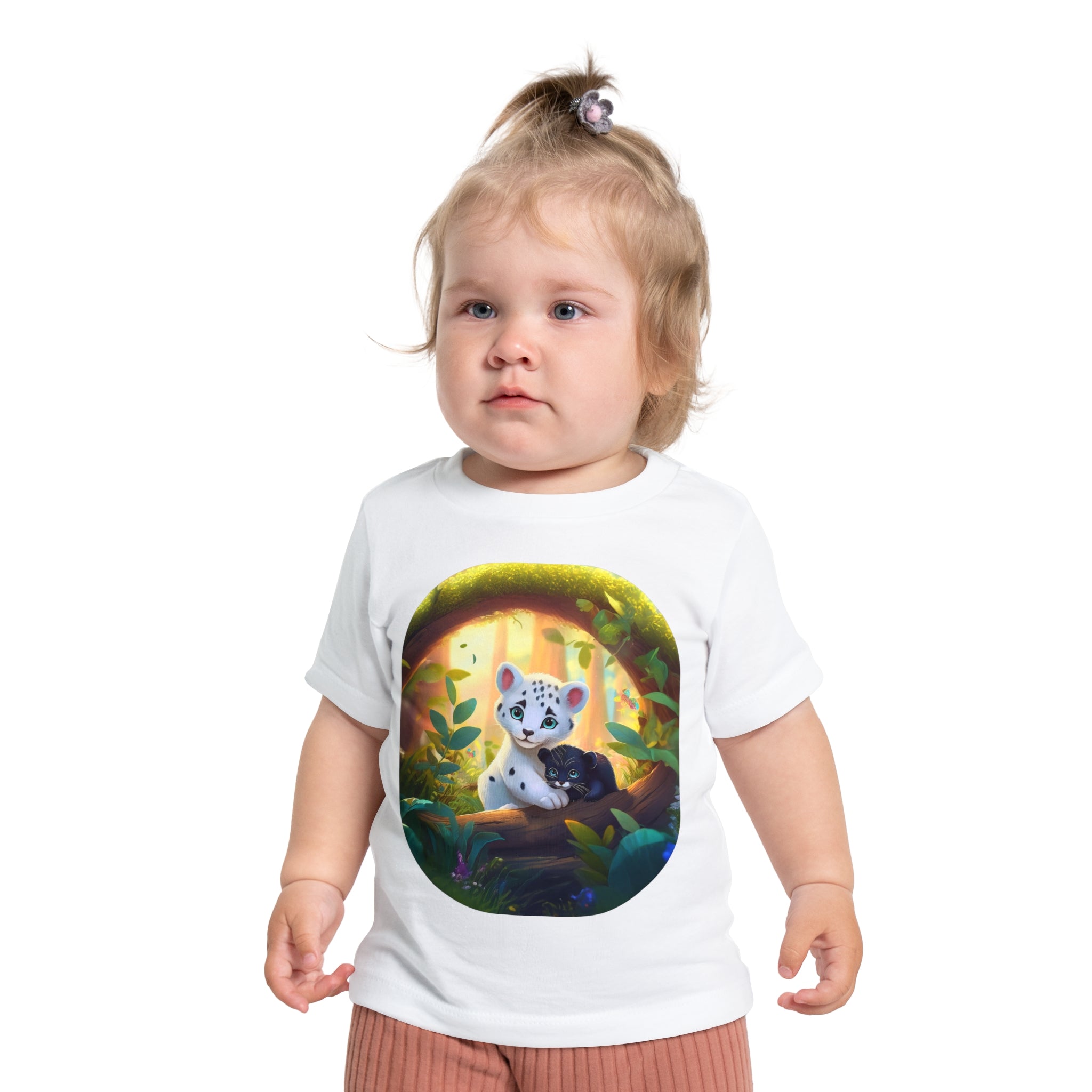 Baby T-Shirt — Forest Cub Illustration Cute Snow Leopard Print